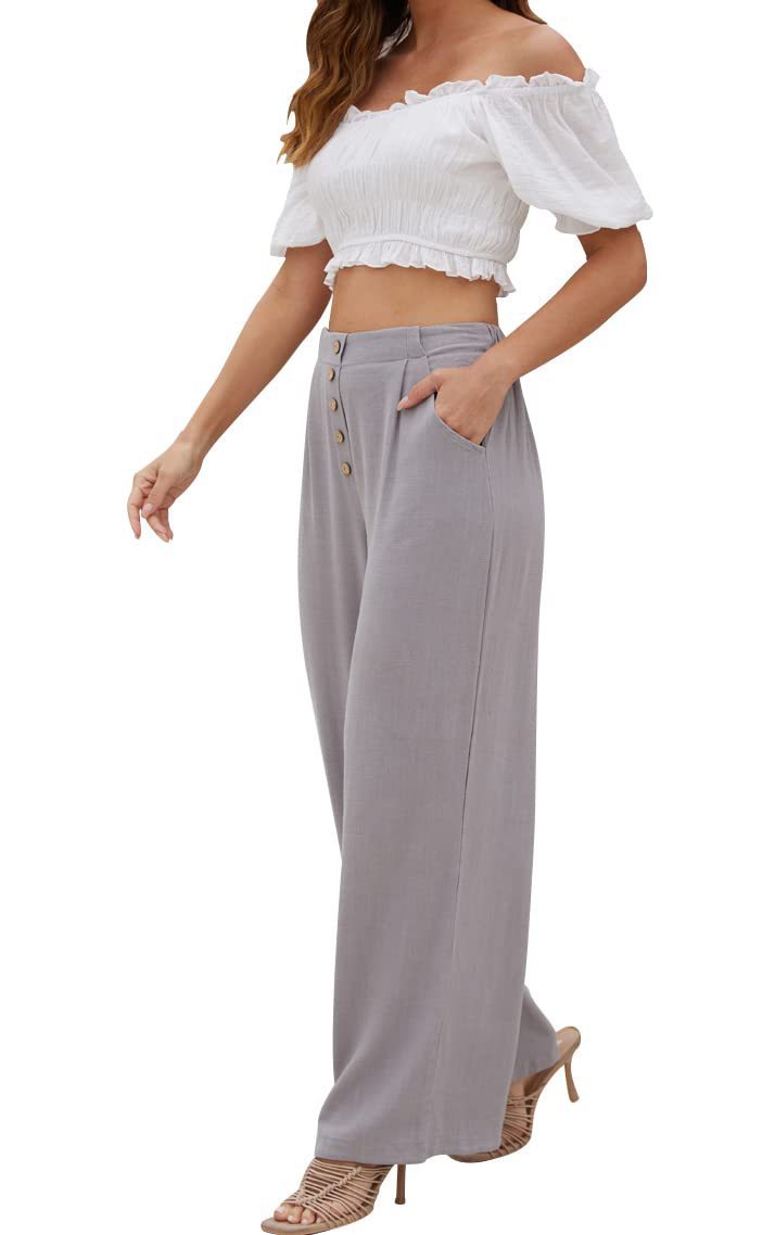 Women's Cotton And Linen Casual Straight Pants