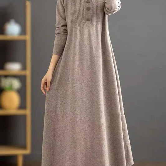 Autumn And Winter New Knitted Women's Wool Dress