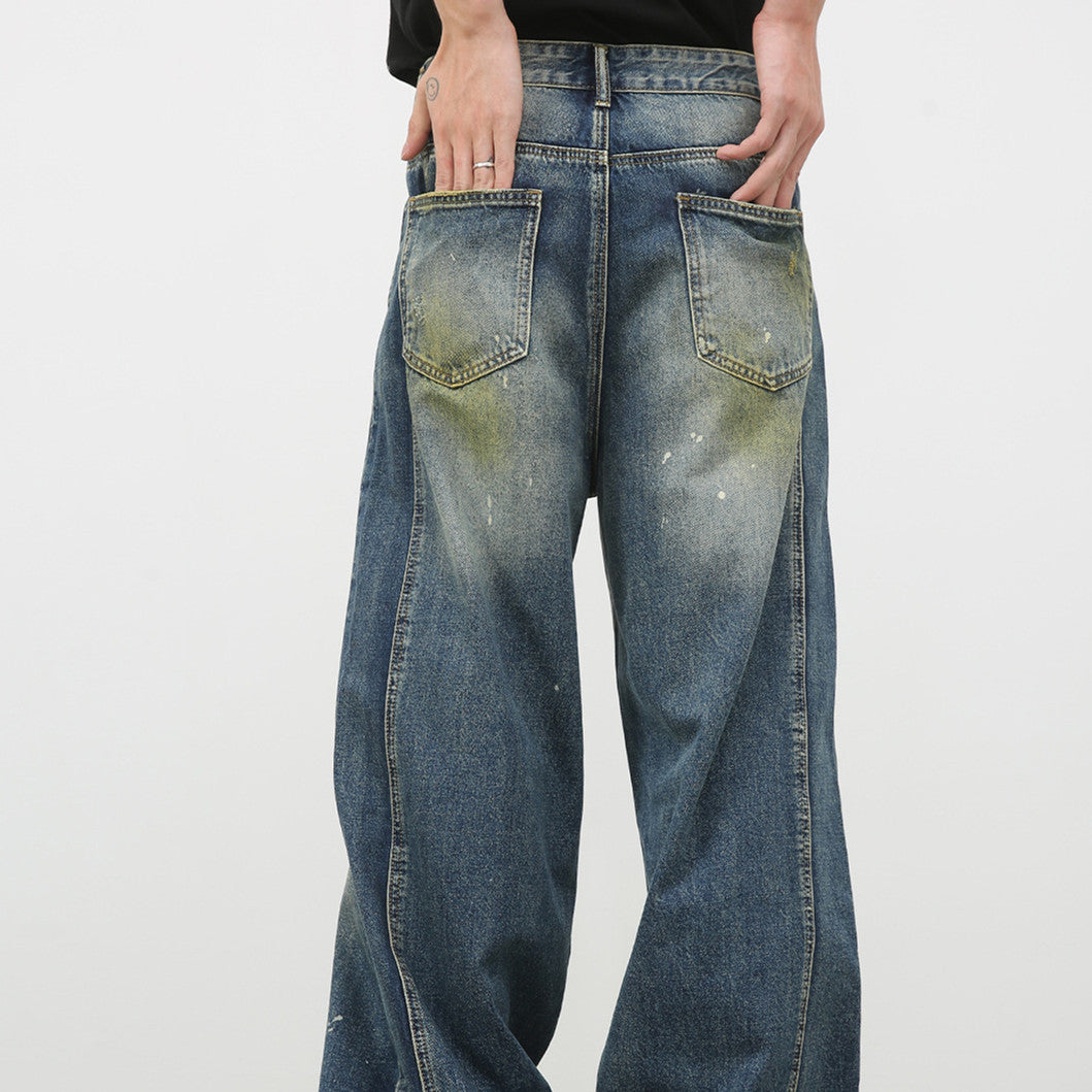 American Stitching Jeans Men's High Street Design Sense