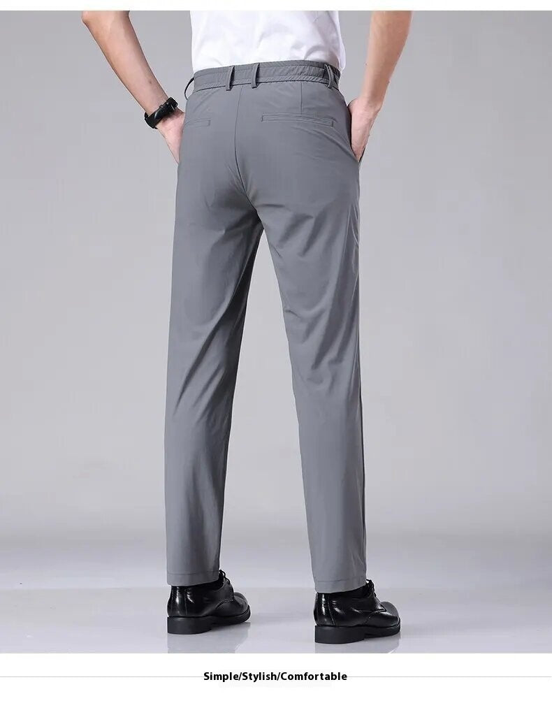 Casual Pants Men's Thin Business Stretch-fit Pants