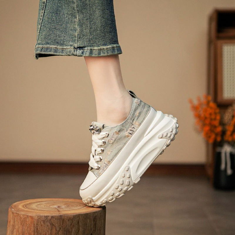 Summer Breathable Platform White Shoes Women