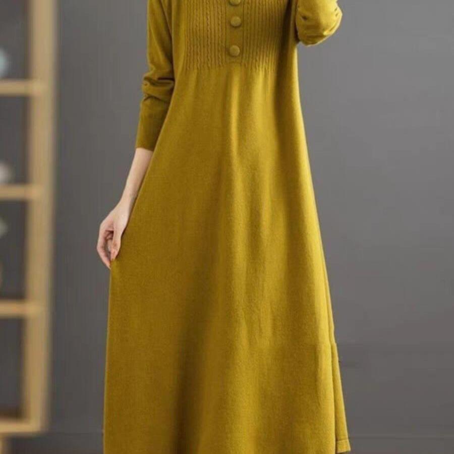 Autumn And Winter New Knitted Women's Wool Dress