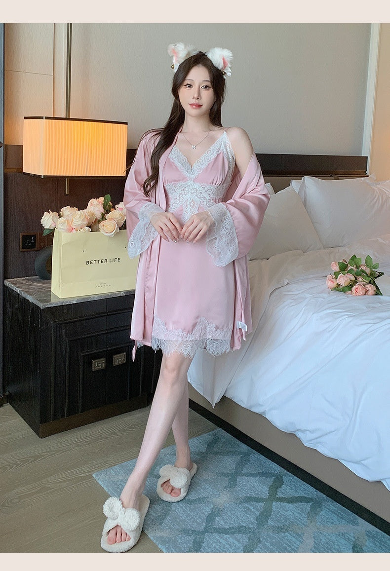 Lace Pure Desire Style Slip Nightdress Suit