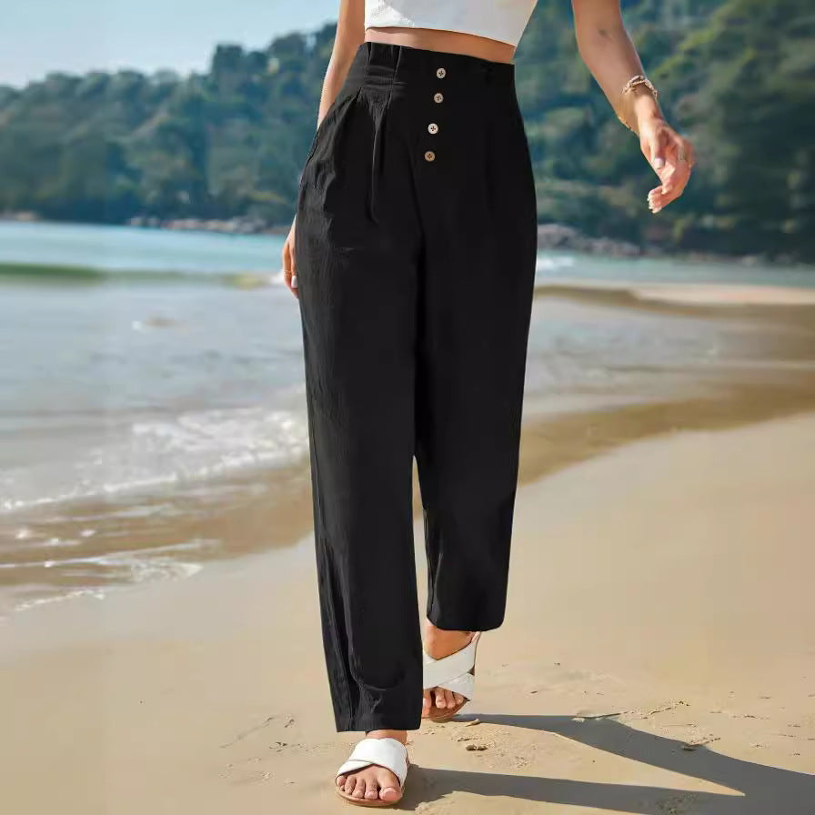 Casual High Waist Trousers For Women