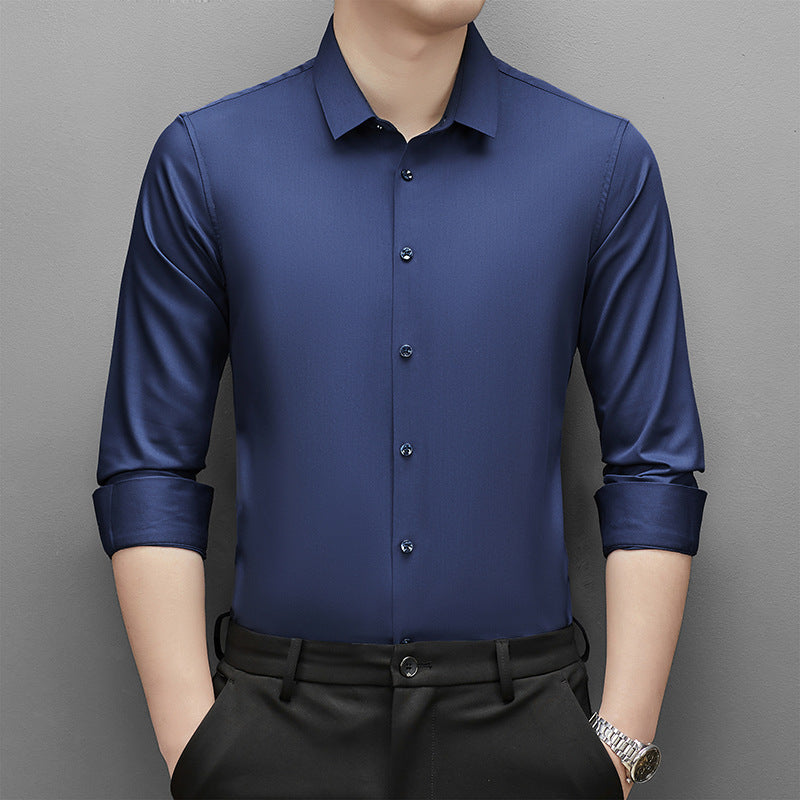 Business Leisure Iron-free Silky Shirt