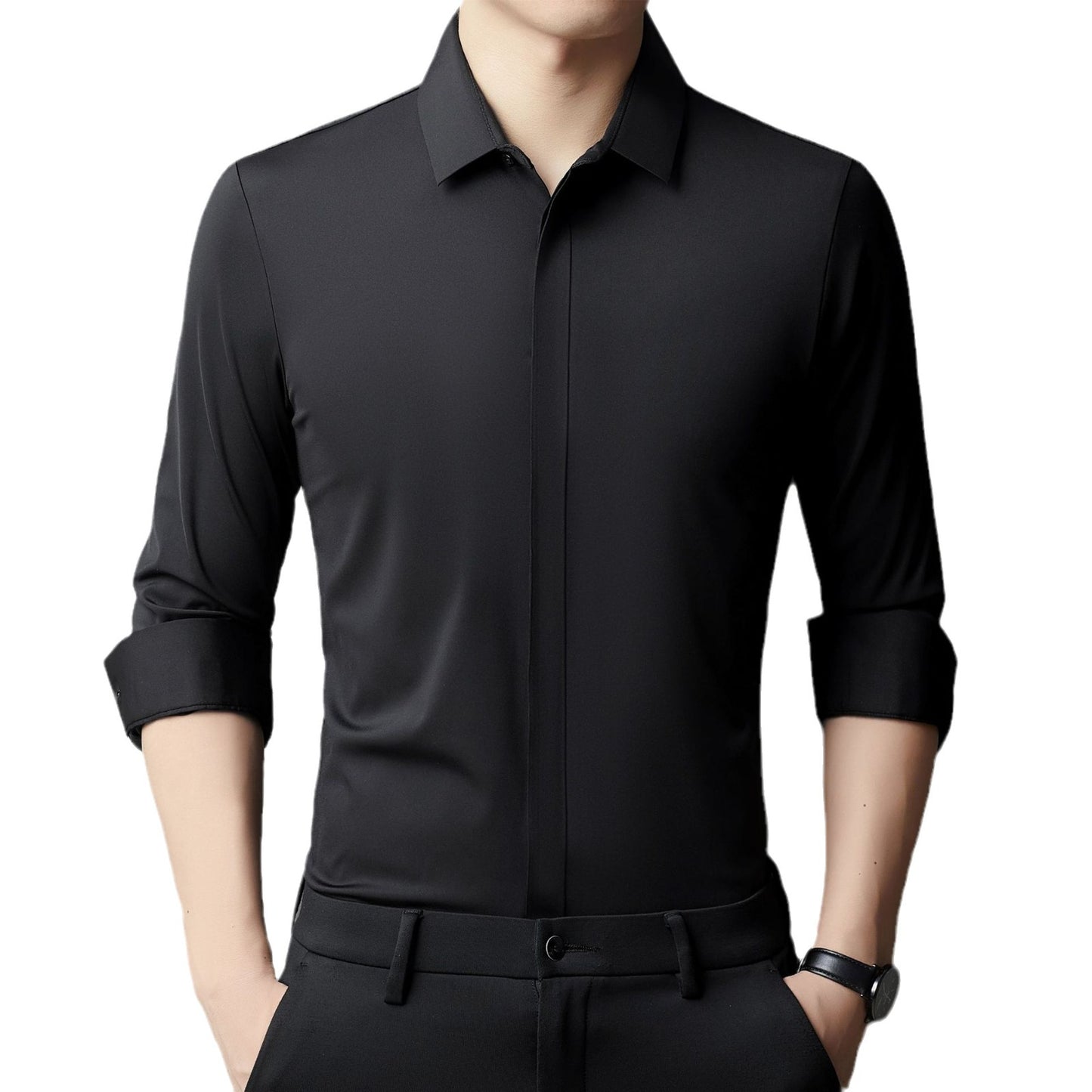 Business Leisure Iron-free Silky Shirt