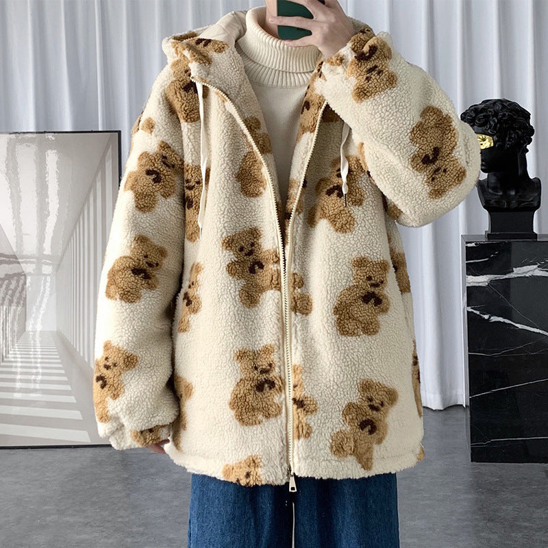 Cotton Coat Full Print Bear Sweater