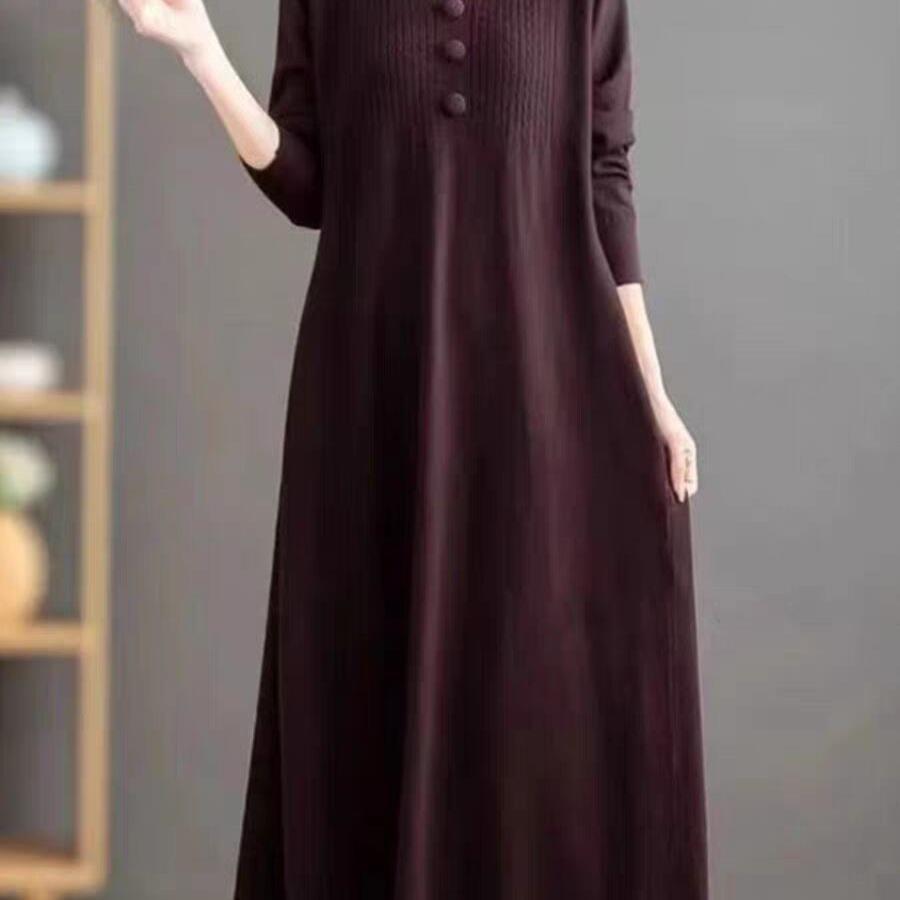 Autumn And Winter New Knitted Women's Wool Dress