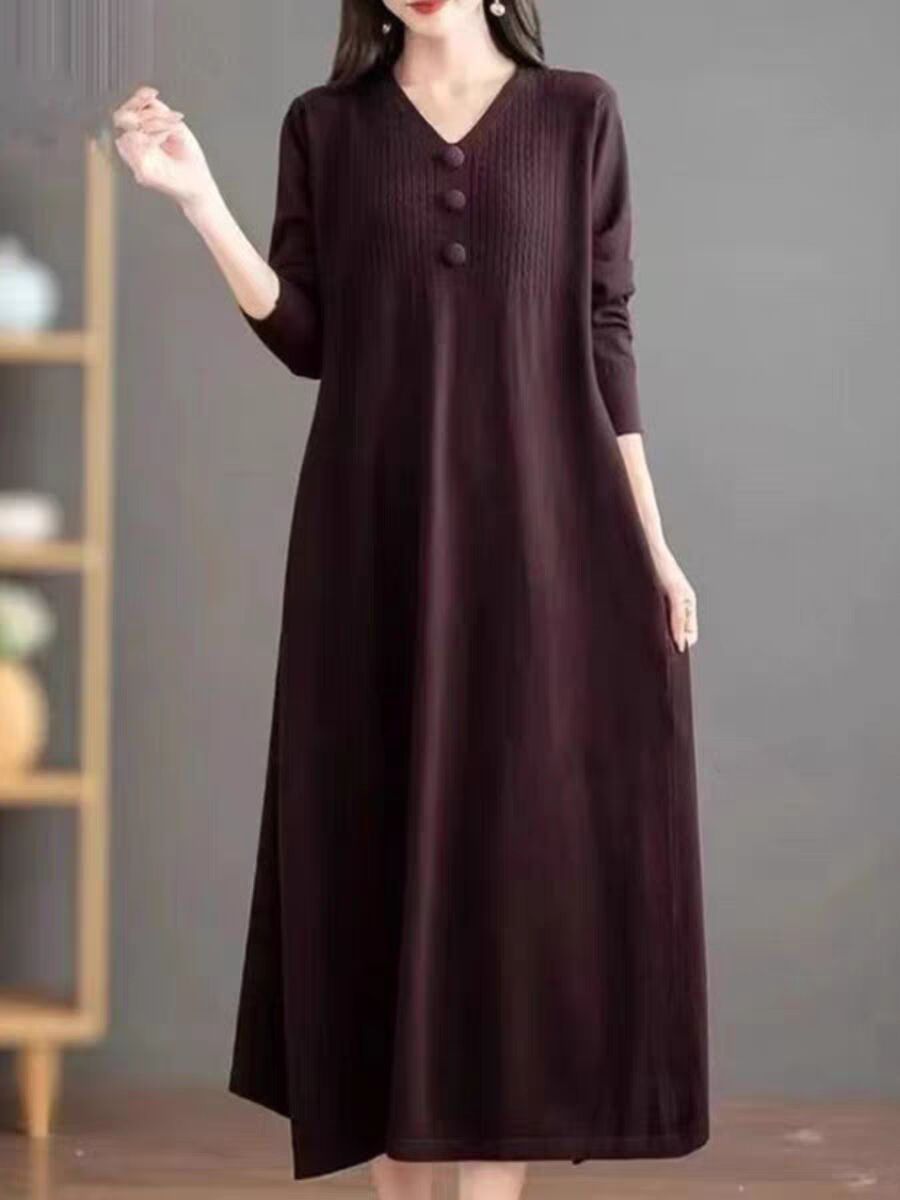 Autumn And Winter New Knitted Women's Wool Dress