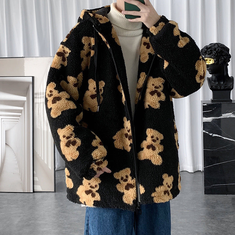 Cotton Coat Full Print Bear Sweater