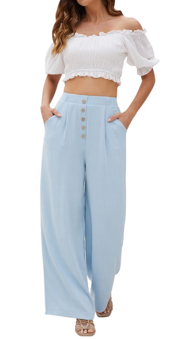 Women's Cotton And Linen Casual Straight Pants