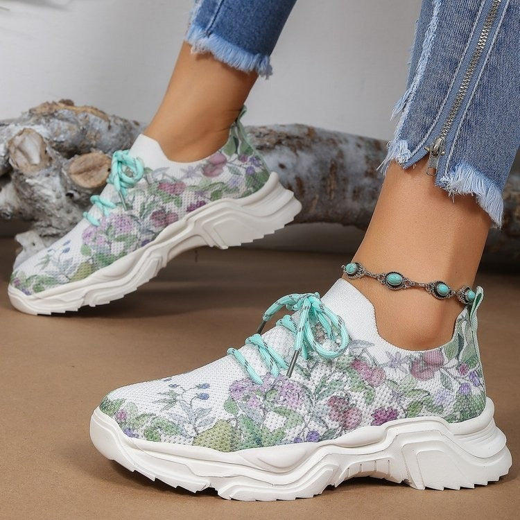 Flower Sports Shoes Women's Fashion Flat