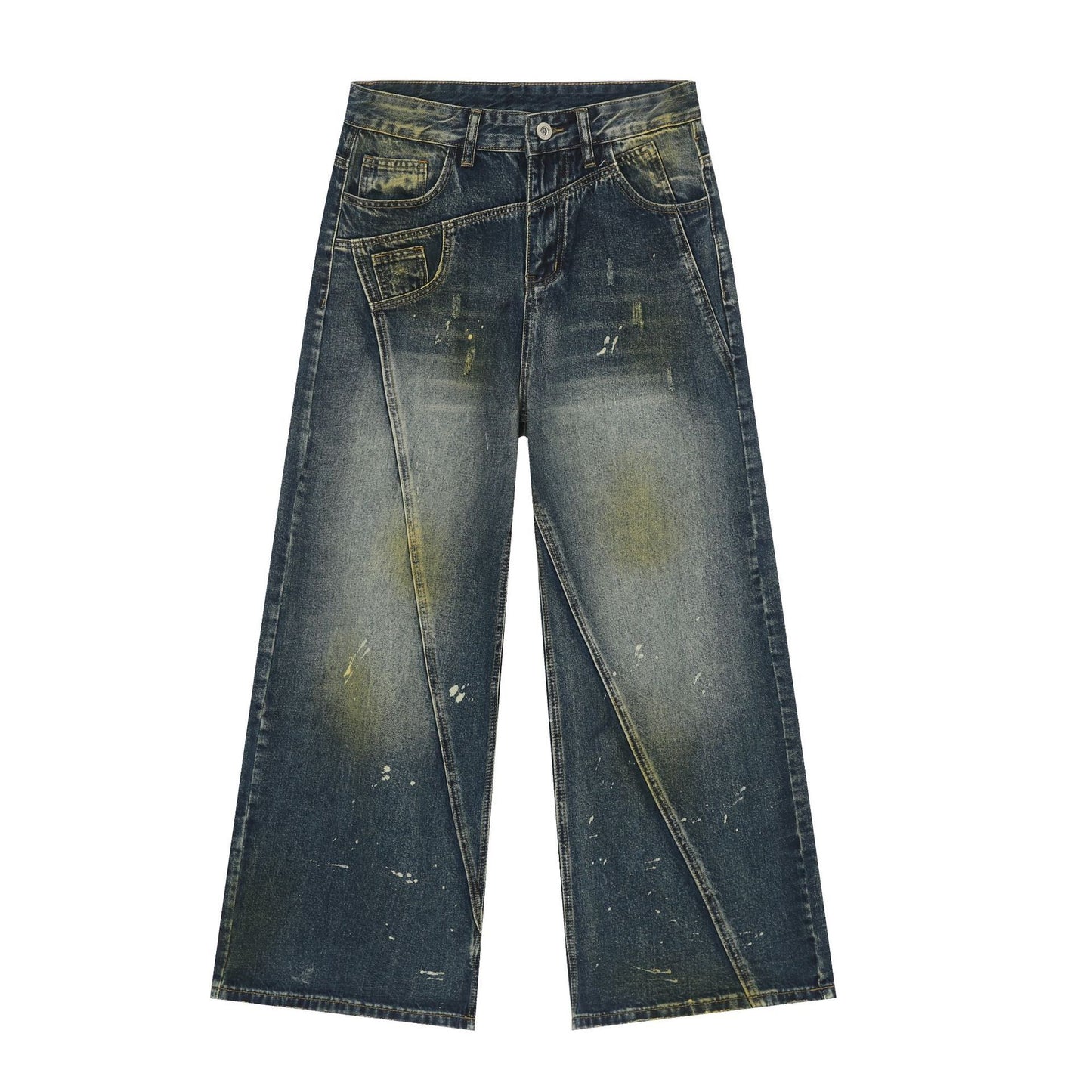 American Stitching Jeans Men's High Street Design Sense