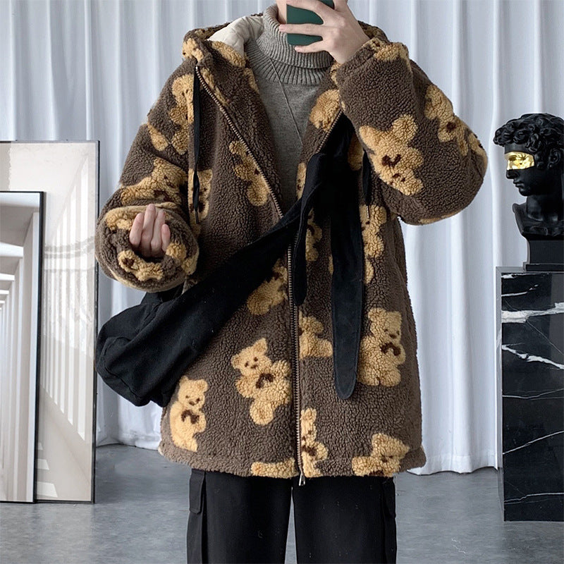 Cotton Coat Full Print Bear Sweater